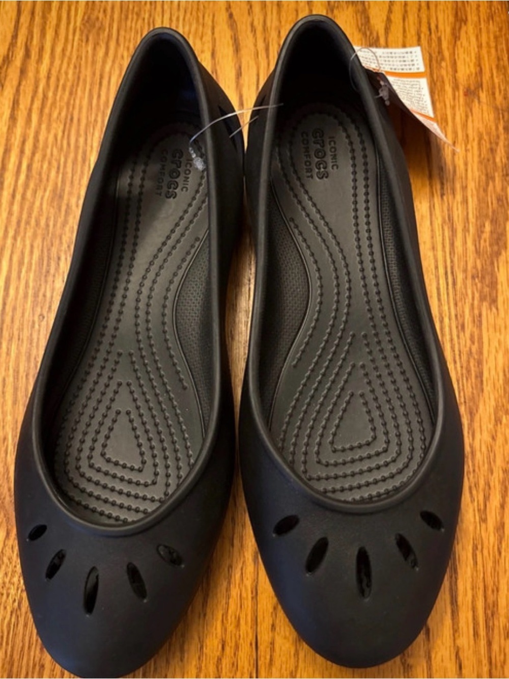 CROCS Women's Black Slip-On Ballet Flat